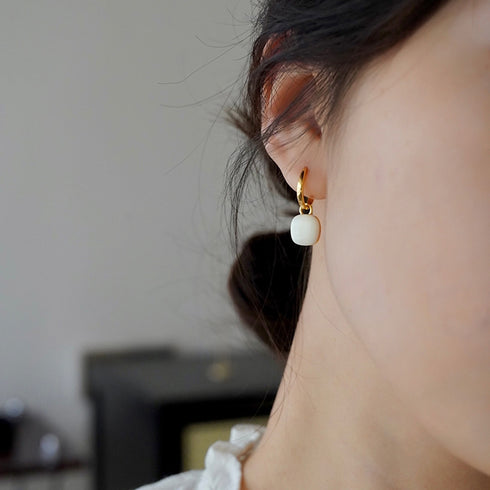 Elegant Hoops Örhängen med Vita pärlor